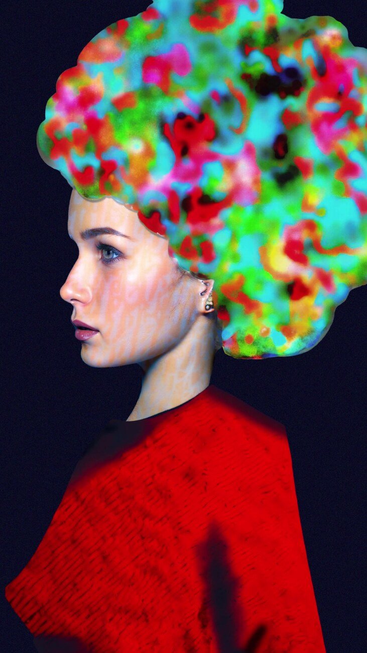 Frame Frame from the generative animation: the colour field at full spread